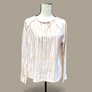 Wallflower Women's Medium, Tan & Cream Tie-Dye Look, Long Sleeve Top